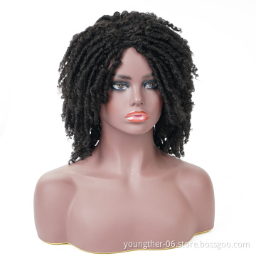 Wholesale Synthetic Hair Wigs for Black Women African Short Dreadlocks Wig Faux Locs Crochet Hair Braided Wigs